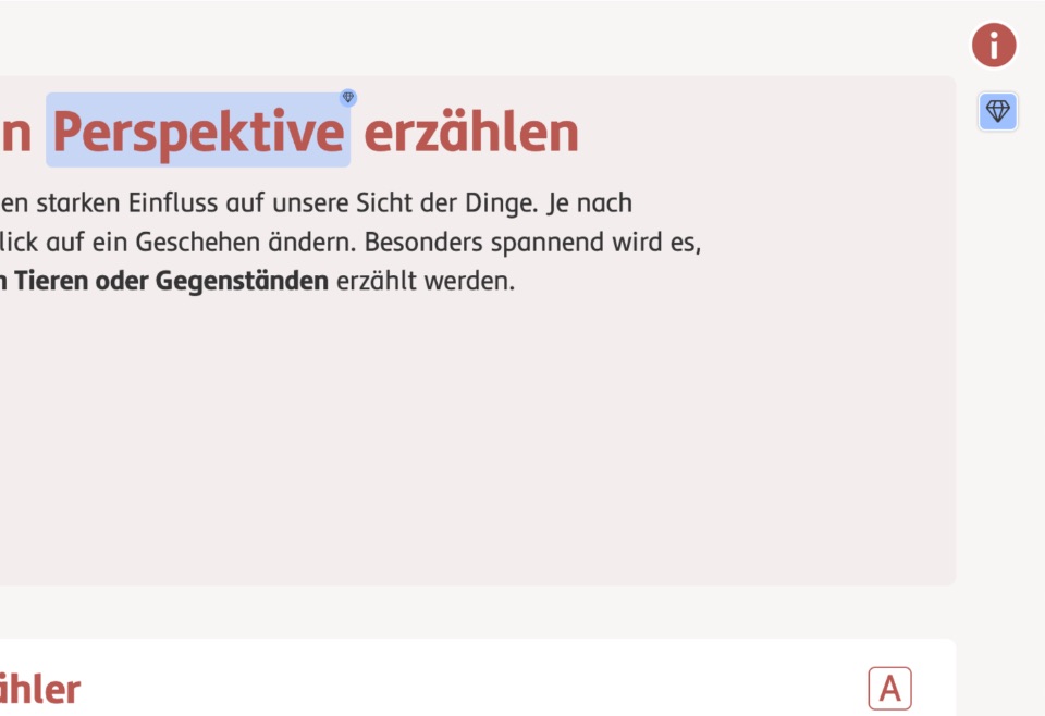 Screenshot des Wortschatz-Tools